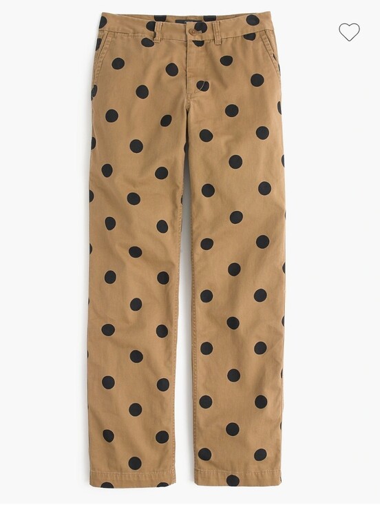 J. Crew Pants - J Crew Boyfriend Chino Khaki With Black Polka Dots Size 16
